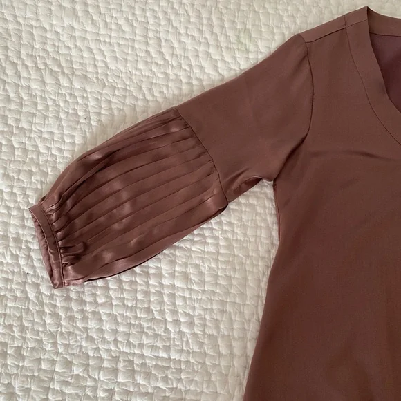 Garnet Hill rose-colored silk dress, sz 4 NWT - Picture 8 of 14